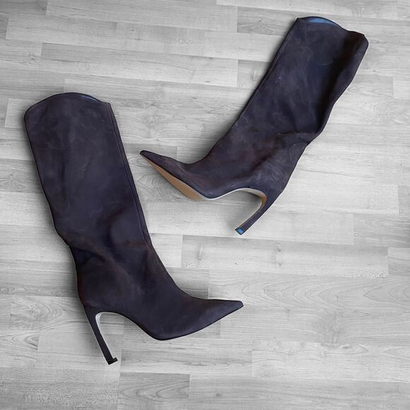 SCHUTZ Women's Maryana Leather Sculpt Boots Stilleto Heels Size 10.5 B NEW